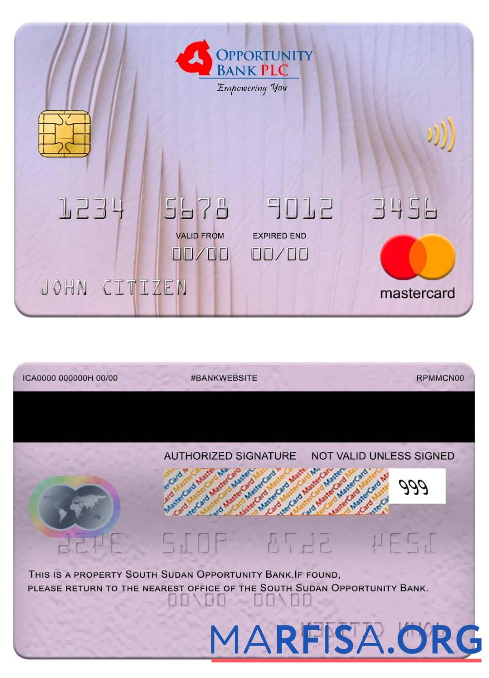 Downloadable South Sudan Opportunity Bank mastercard example